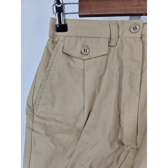 Vintage Karen Scott Womens Sz 8 High Waist Pleated Khaki Shorts 1990s Mom - Picture 2 of 5